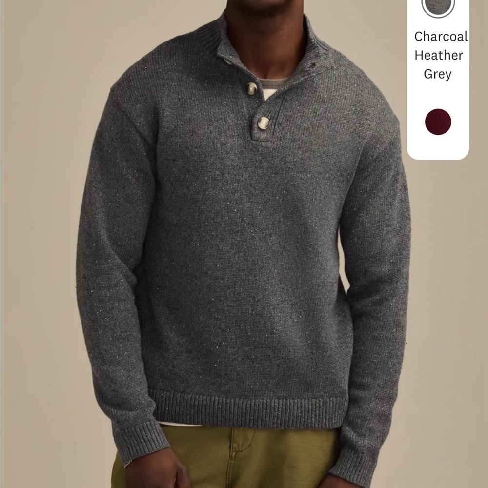 Lucky Brand Men's Charcoal Heather Grey Sweater XL NWT